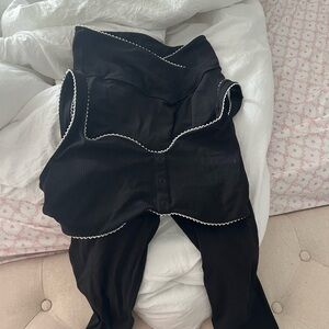 Aerie Black Loungewear with White Accents